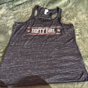 Dirty Girl Racewear Tank Top - Gray and Orange